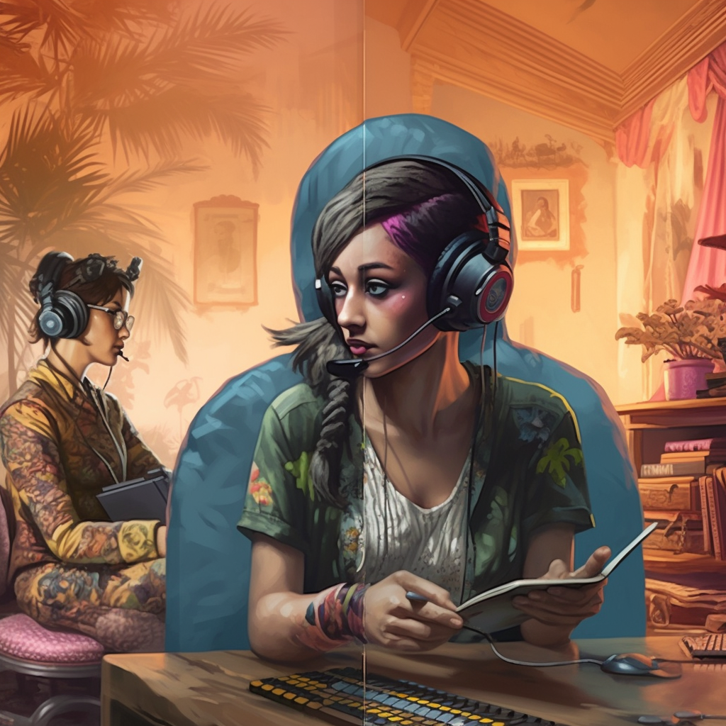a girl playing video game, depicting gaming in different cultures