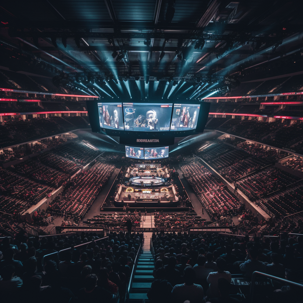 arena full of gamers, depicting rise of esports on a global scale